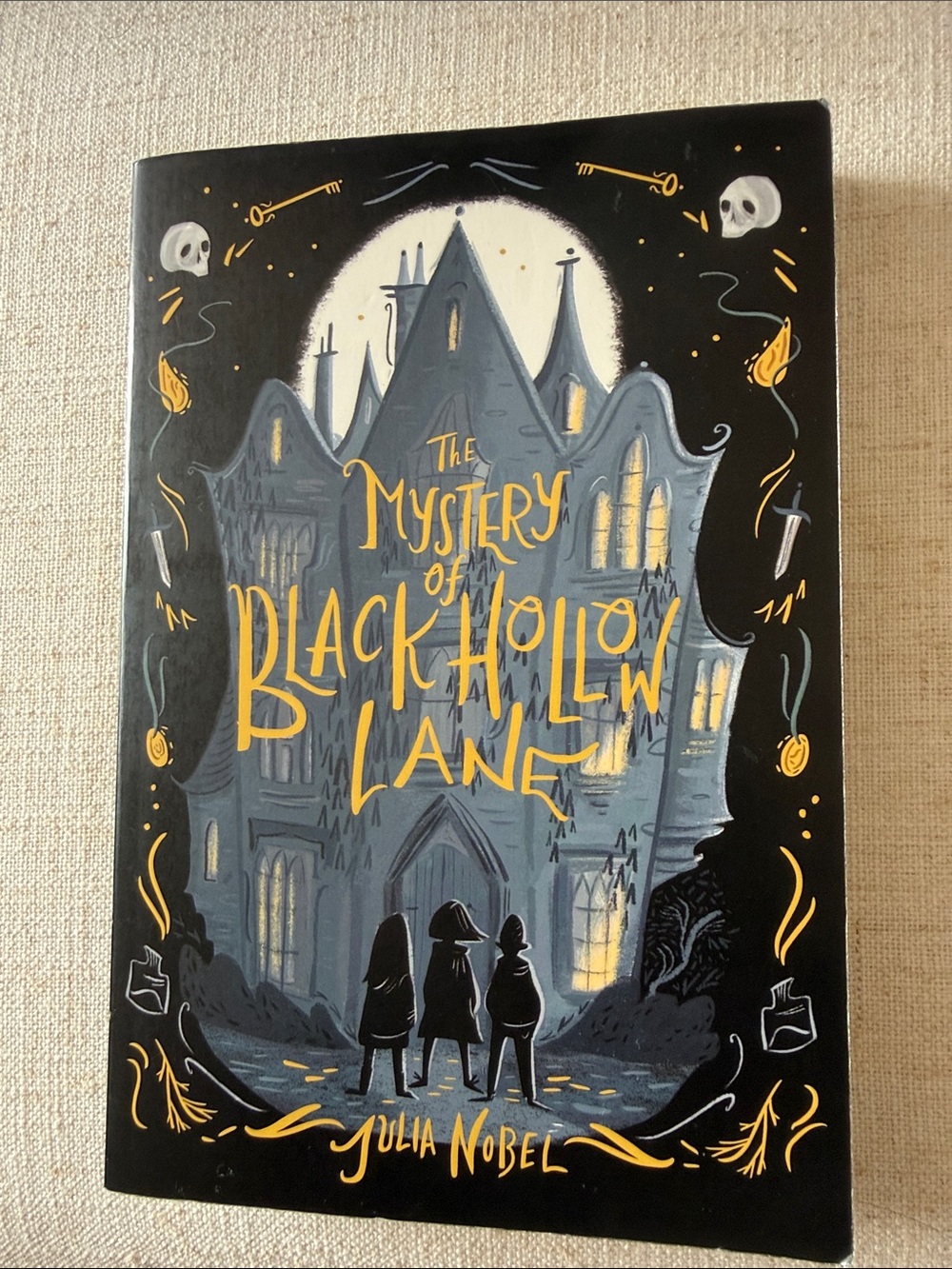 The Mystery of Black Hollow Lane Illustrated Book - Yellow & Gray Cover